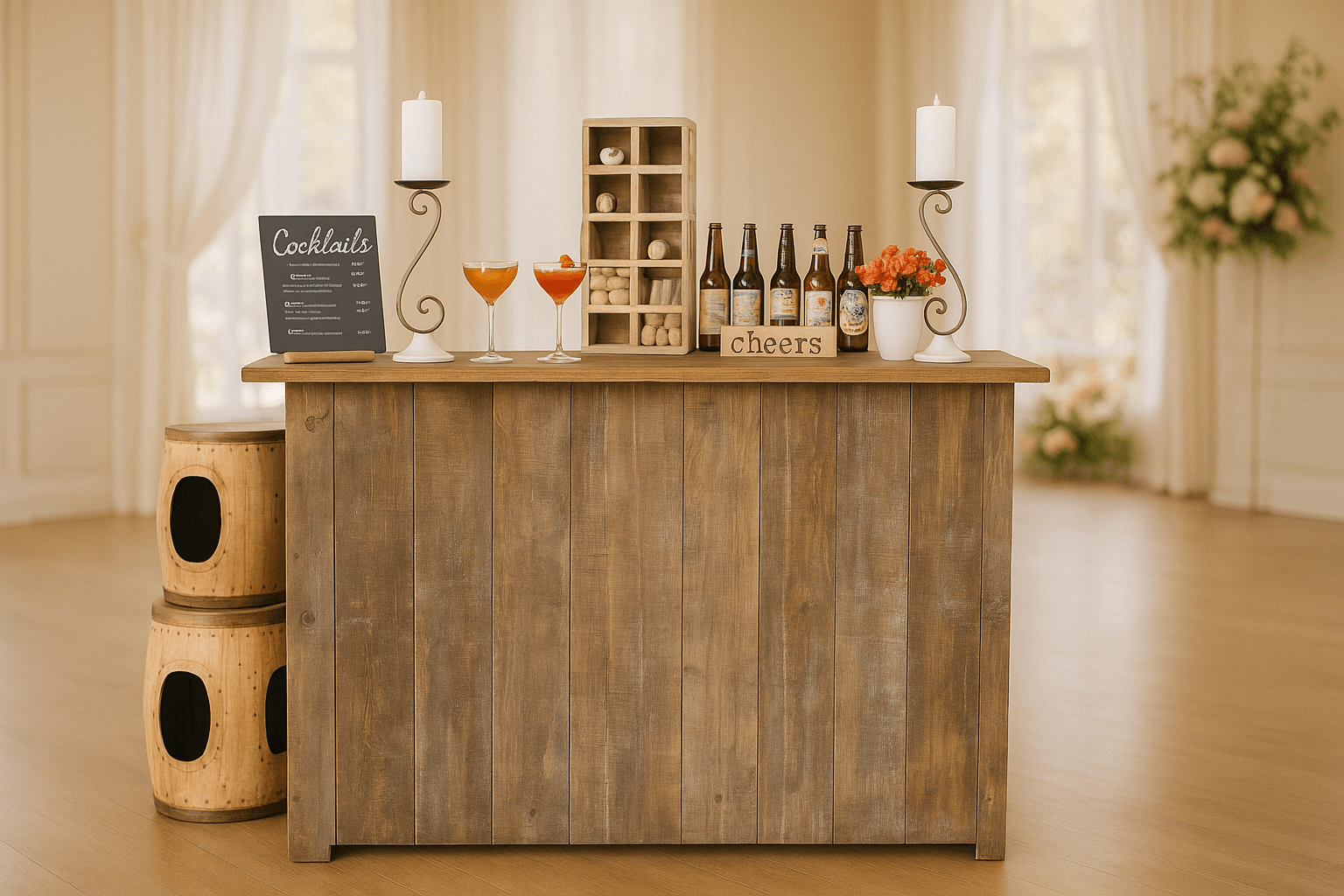Brown shabby-chic bar